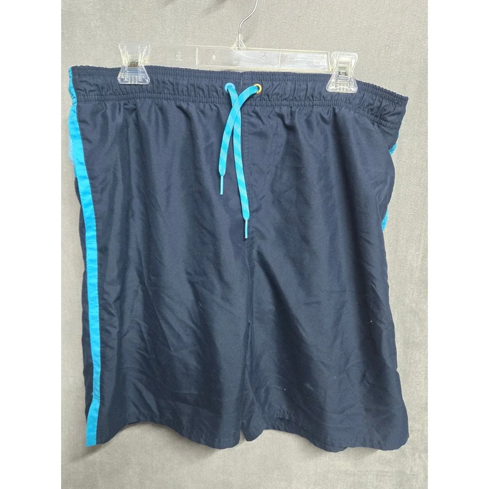 Nike Mens Navy Blue Colorblock Mesh Lined Swim Trunks NESS8401 Medium